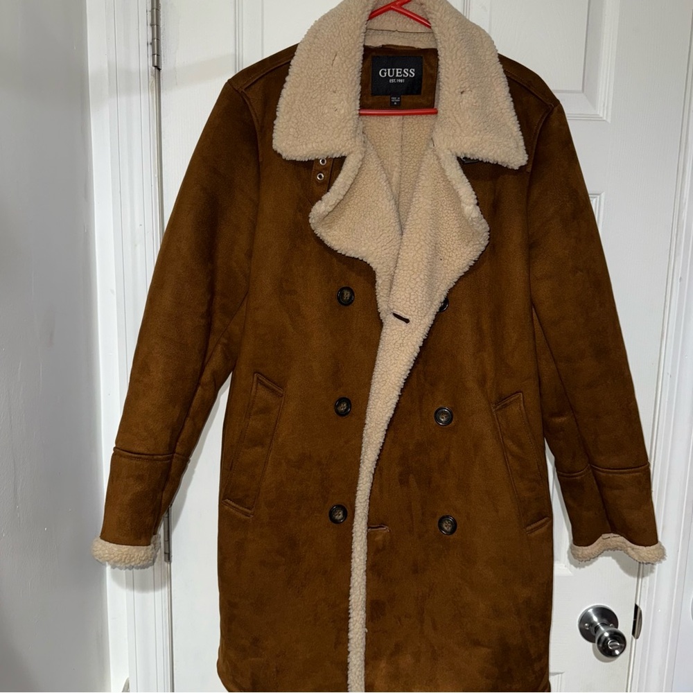Guess Brown Faux Shearling Coat